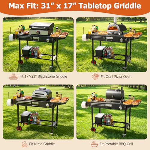 Table de gril pour Blackstone table pliable avec roues - 5