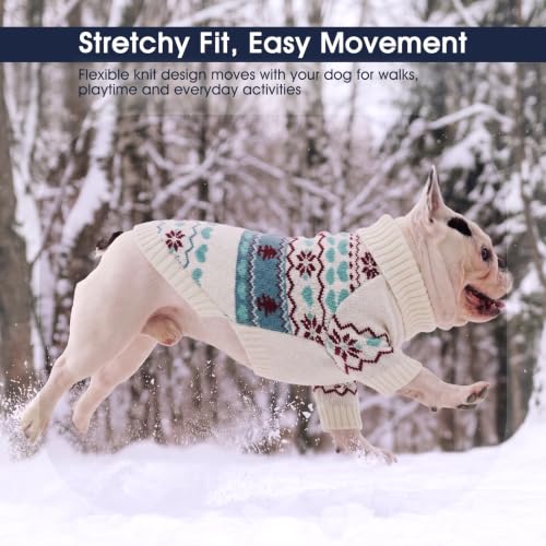 Image of IECOii Warm Dog Sweater, Turtleneck Knitted Winter Clothes for Cold Weather