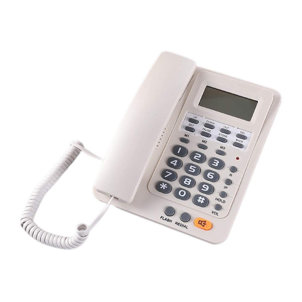 Telefono fisso fisso fisso con cavo con display ID chiamante, ricomposizione ultimo numero, adatto per casa, ufficio o hotel, uso inglese, casa, telefono, ufficio, comunicazione, sale riunioni