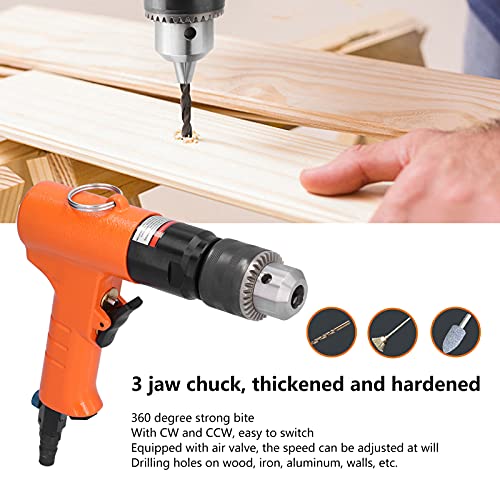 Reversible pneumatische Bohrmaschine, 1/2 Zoll pneumatischer Druckluftbohrer CW CCW Pistole 13 mm Lochbohrwerkzeug… – Bild 4