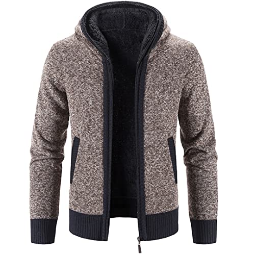 Cardigan à capuche pour homme actif : le gilet zippé camel idéal en automne