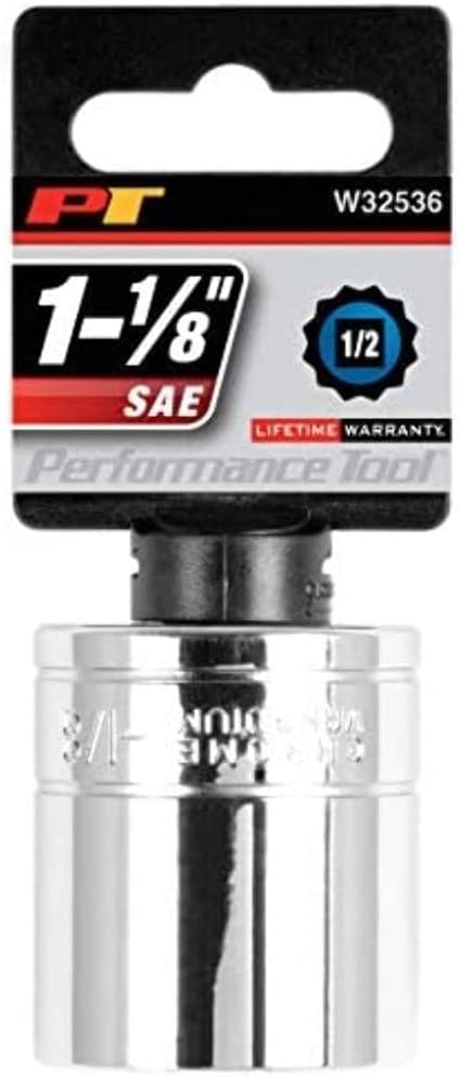Performance Tool W32536 1/2 Drive 1-1/8 12Point Socket, 1 Pack