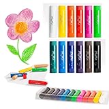 MayMoi Tempera Paint Sticks - 12 Bright Colors, Quick Drying, Easy to Color and Washable Crayons for Teens and Students