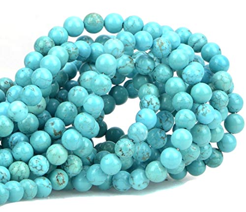 Image of Massive Beads 100PCS Blue Turquoise Beads, Smooth Surface, 8mm Round Turquoise Beads for Jewelry Making DIY Gifts, Necklaces, Bracelets, Yoga Bracelets