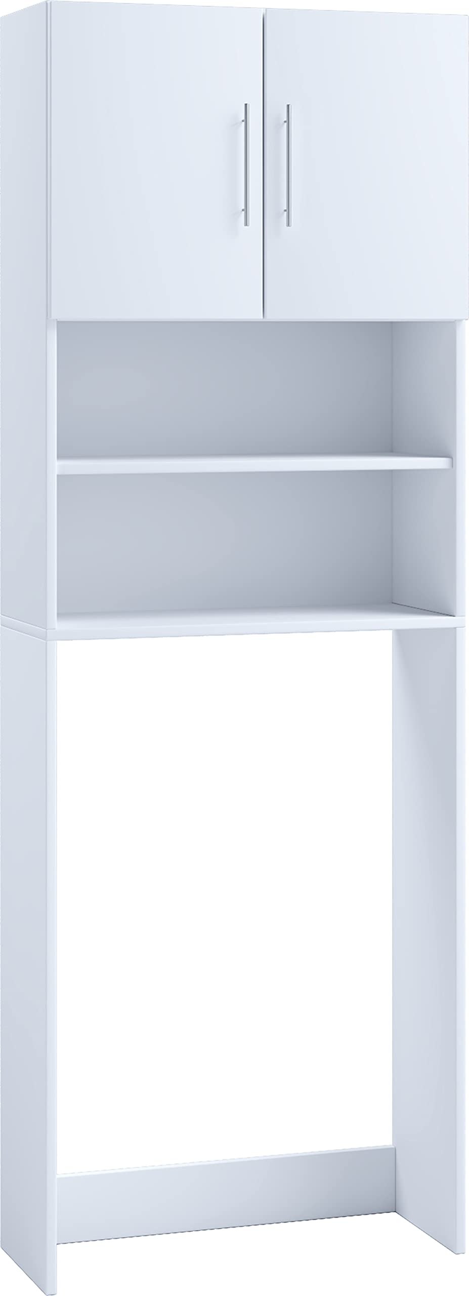 VCM Waschmaschinenschrank | Praktischer Überbauschrank mit viel Stauraum | Maße ca. B. 64 x H. 185 x T. 20 cm | Waschmaschinenregal für Bad und Waschküche | Waschmaschinenüberbauschrank- Jutas