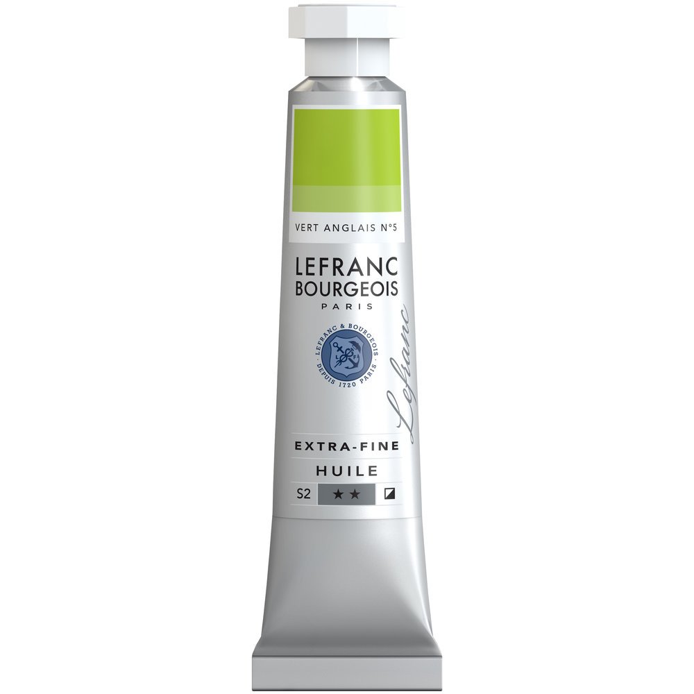 Lefranc Bourgeois 404984 extra feine Ölfarbe in Künstlerqualität aus hochwertigen Pigmenten, lebendige Farben, hohe Lichtechtheit, 20ml Tube - Englischgrün Nr. 5