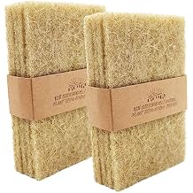 Natural Scouring Pads 10 Pack- Dish Scrubber Non-Scratch Sisal Cleaning Scrub Pads, Eco-Friendly Glass Coconut Fiber Kitchen Scrubbers for Pans and Pots, Compostable, Biodegradable 10 Pack