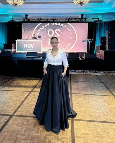 Satin Long Sleeve Prom Dress with Pockets Formal Evening Party Gowns Black Skirt Gown XMD54