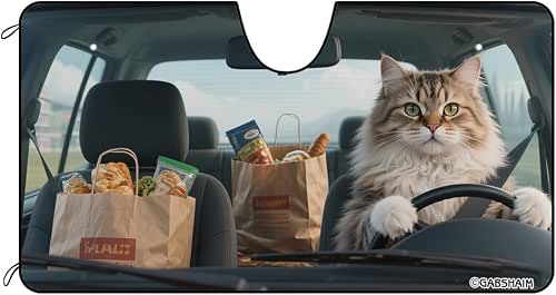 Cute Cat Animals Windshield Sun Shade British Shorthaired Driving with