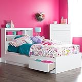 South Shore 39-Inch Vito Mates Bed with 3 Drawers, Twin, Pure White