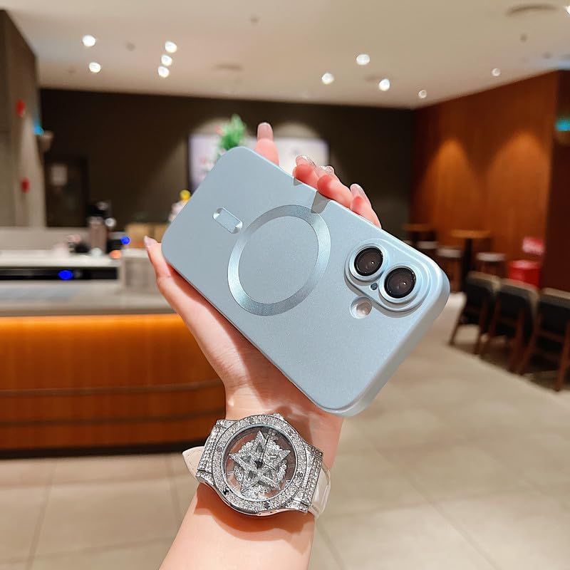 Image of LuxuryKase Premium MagSafe Case for iPhone 17 | Shockproof & Anti-Scratch Cover | Soft Silicone with Wireless Charging | Camera Lens Guard - Sierra Blue