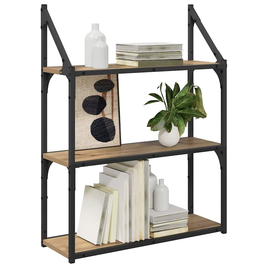 Étagère murale rectangulaire vidaXL en chêne artisanal, déco tendance et solution gain de place