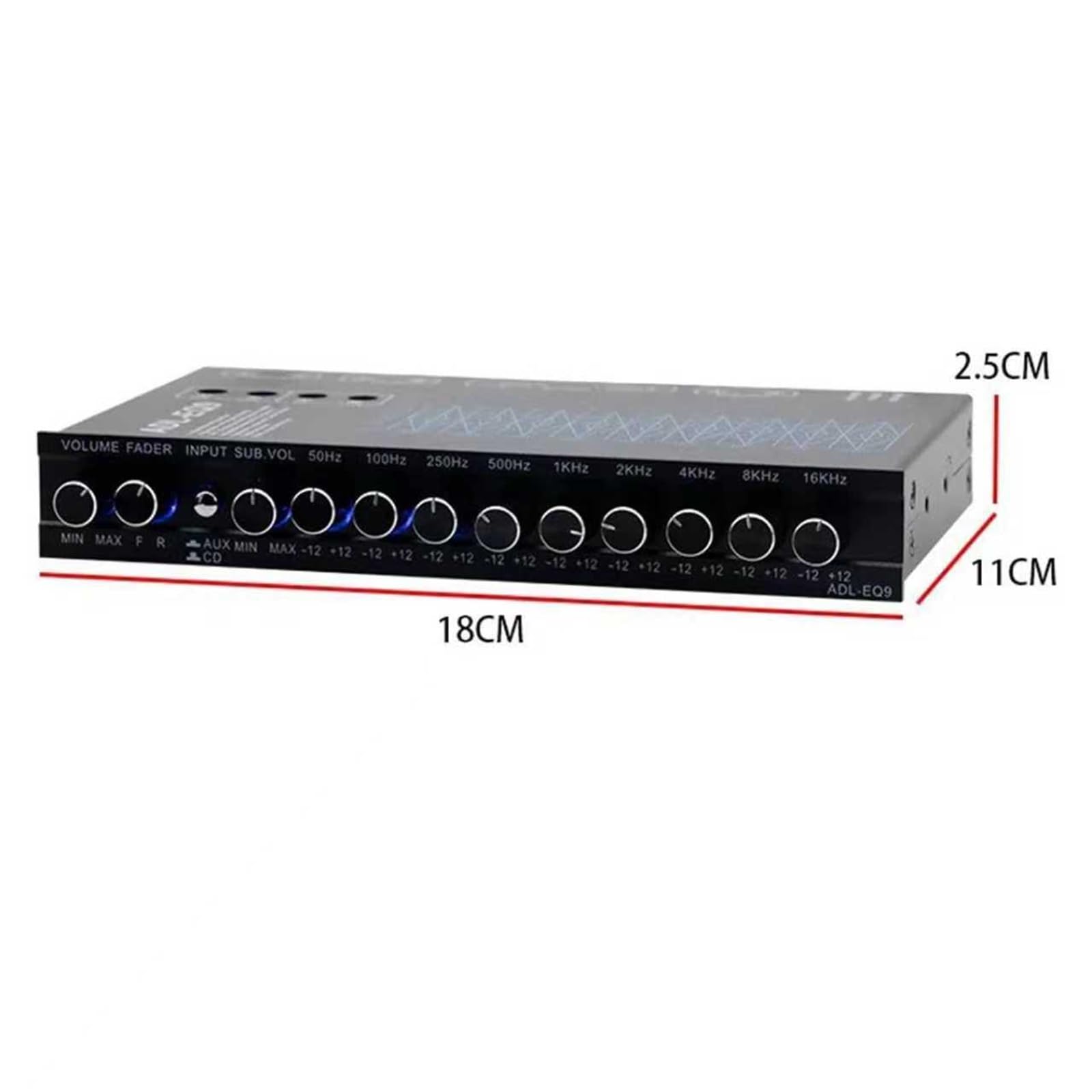 Grafischer Equalizer, 9-Band-Stereo-EQ For Autoradios, CD-/Aux-Eingänge, Verstärkungsregelung, Mit Front-/Rear- Und Subwoofer-Ausgang For Studio- Und Live-Sound