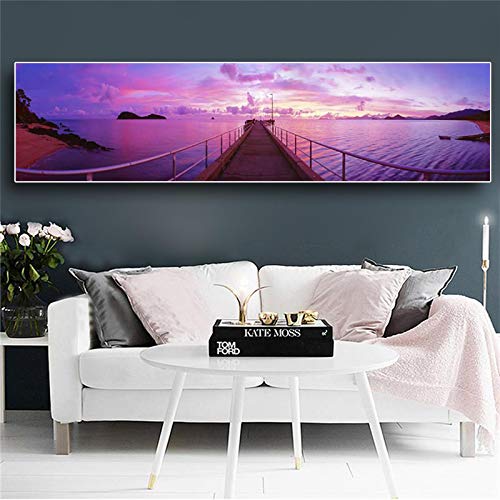 Pont du lever du soleil paysage naturel pour decoration de salon scandinave chaleureuse