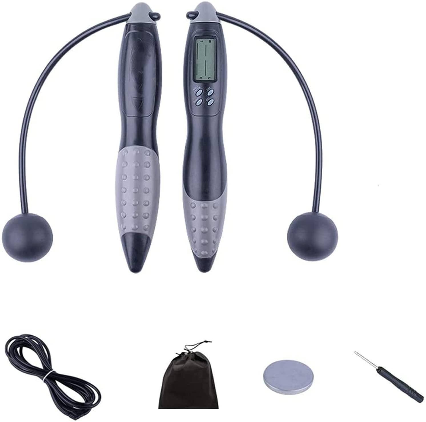 Cuerda de salto, cuerda de salto digital con contador for entrenamiento de ejercicios de fitness, velocidad sin cable ajustable Saltar entrenamiento de cuerda for adultos, mujeres, hombres, n