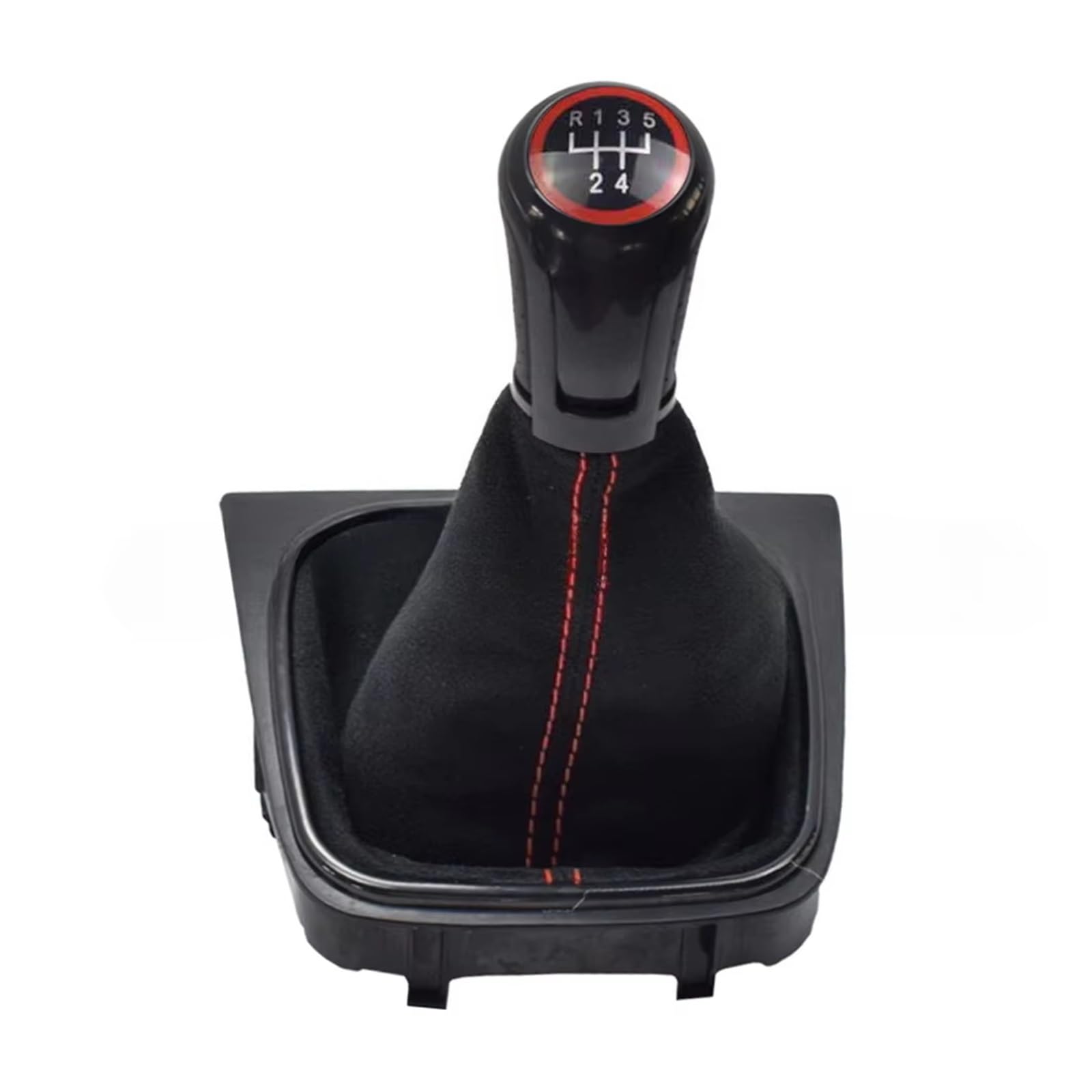 OUVECR Car Shift Gear Knob Handle for VW for Golf 5 MK5 for Golf 6 MK6 for Jetta for Scirocco for Eos Gear Shift Knob GaiterBoot 5/6 Speed Manual Gear Shift Cover(B 5 Speed)