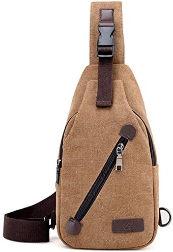 liujingjing Sling Backpack Shoulder Chest Crossbody Bag Elastic Waist Bag for Men Women Anti Theft Casual Travel Hiking Outdoor Sports Canvas Bag Coffee
