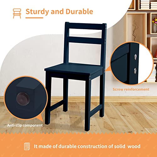 image for wanan Kids Desk and Chair Set, Wooden Children Study Table with Hutch/