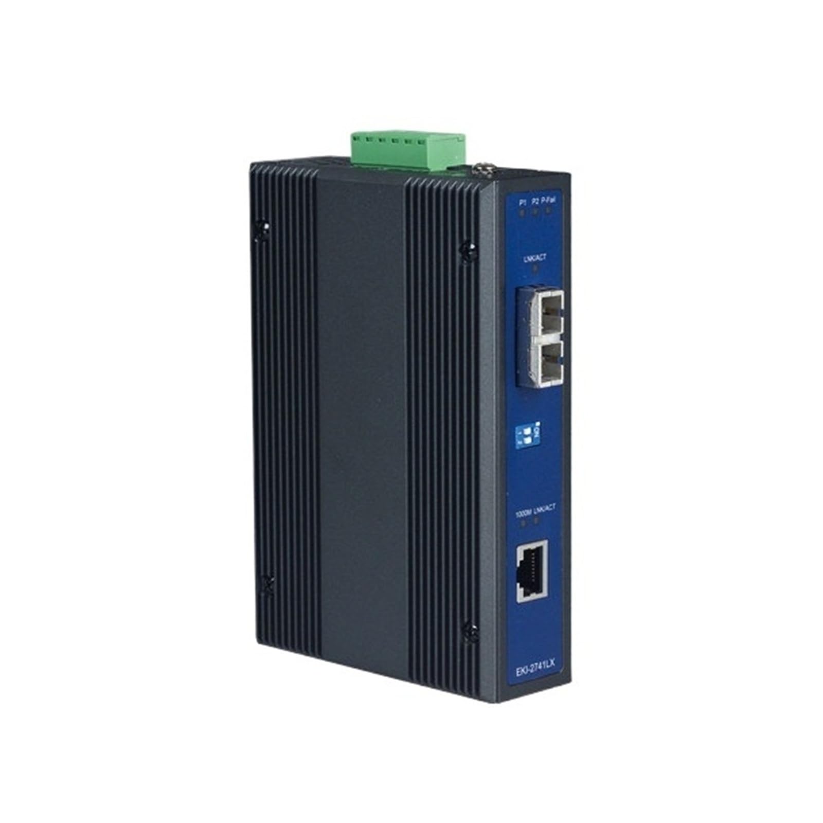 Convertisseur Fibre Optique monomode Gigabit EKI-2741LX-AE, commutateur Ethernet Industriel