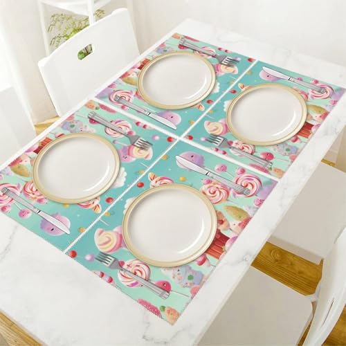 Sets de table Candy Happy lot de 4 pour protéger des rayures - 6