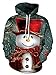 Produktbild HUASON Unisex 3D Druck Hoodie Weihnachten Kapuzenpullover Bedruckt mit Rudolph Reindeer Schneemann Pullover für Herren und Damen(2XL)