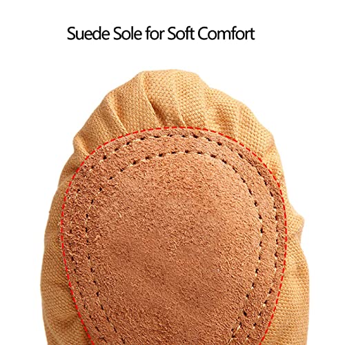 Meninas Ballet Shoes, Lona Split Leather Sole Sapatos de Dança para Crianças Mulheres Yoga Ginástica
