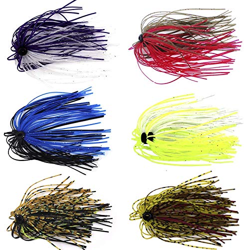 Silicone Jig Skirts Fishing Lures Skirt Replacement For Spinnerbaits Bass Buzzbaits Fishing Jigs Fishing Lures Making Diy Bait Accessories 10 Bundles #TOP5