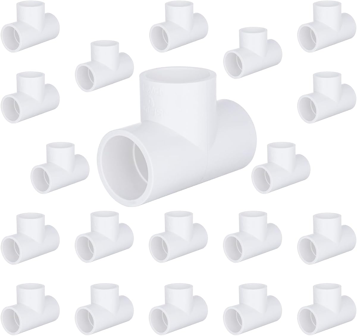 1/2-inch 3 Way Tee PVC Fittings, Furniture Grade Pipe Connector Elbow, for All DIY PVC Structure and Frames Building Furniture(20 Pack)