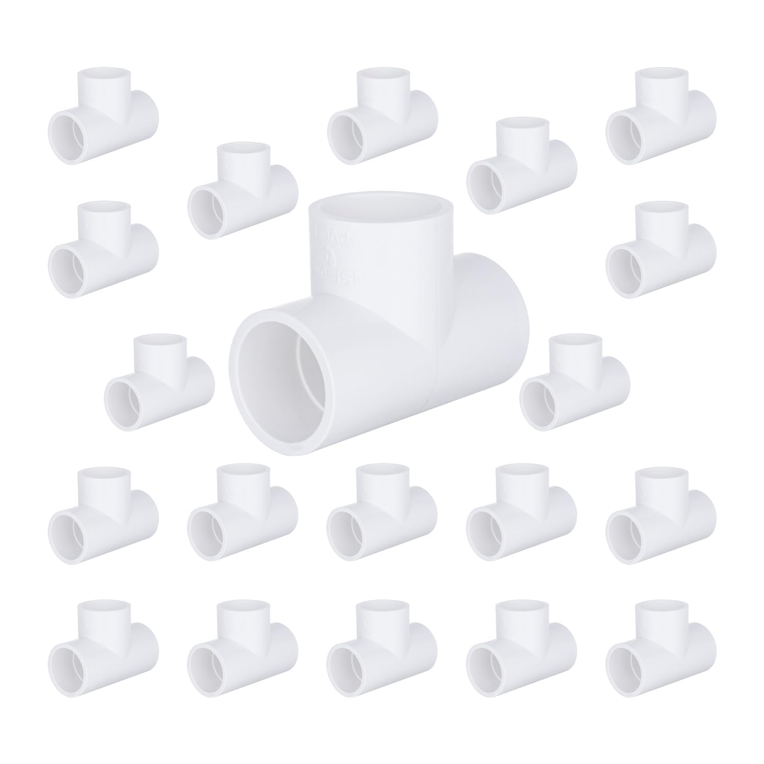 1/2-inch 3 Way Tee PVC Fittings, Furniture Grade Pipe Connector Elbow, for All DIY PVC Structure and Frames Building Furniture(20 Pack)