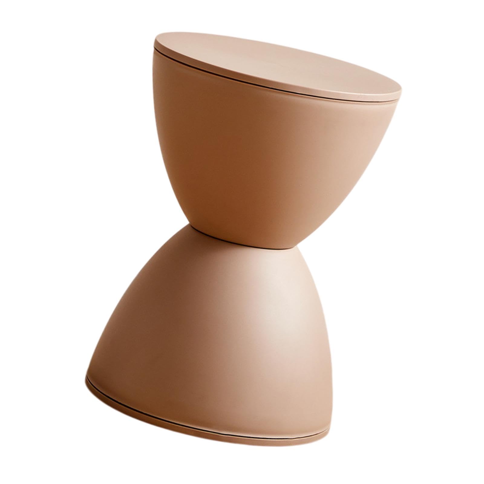 Tabouret enfant anti-basculement, petit siège rond bas en plastique PP pour chambre brun