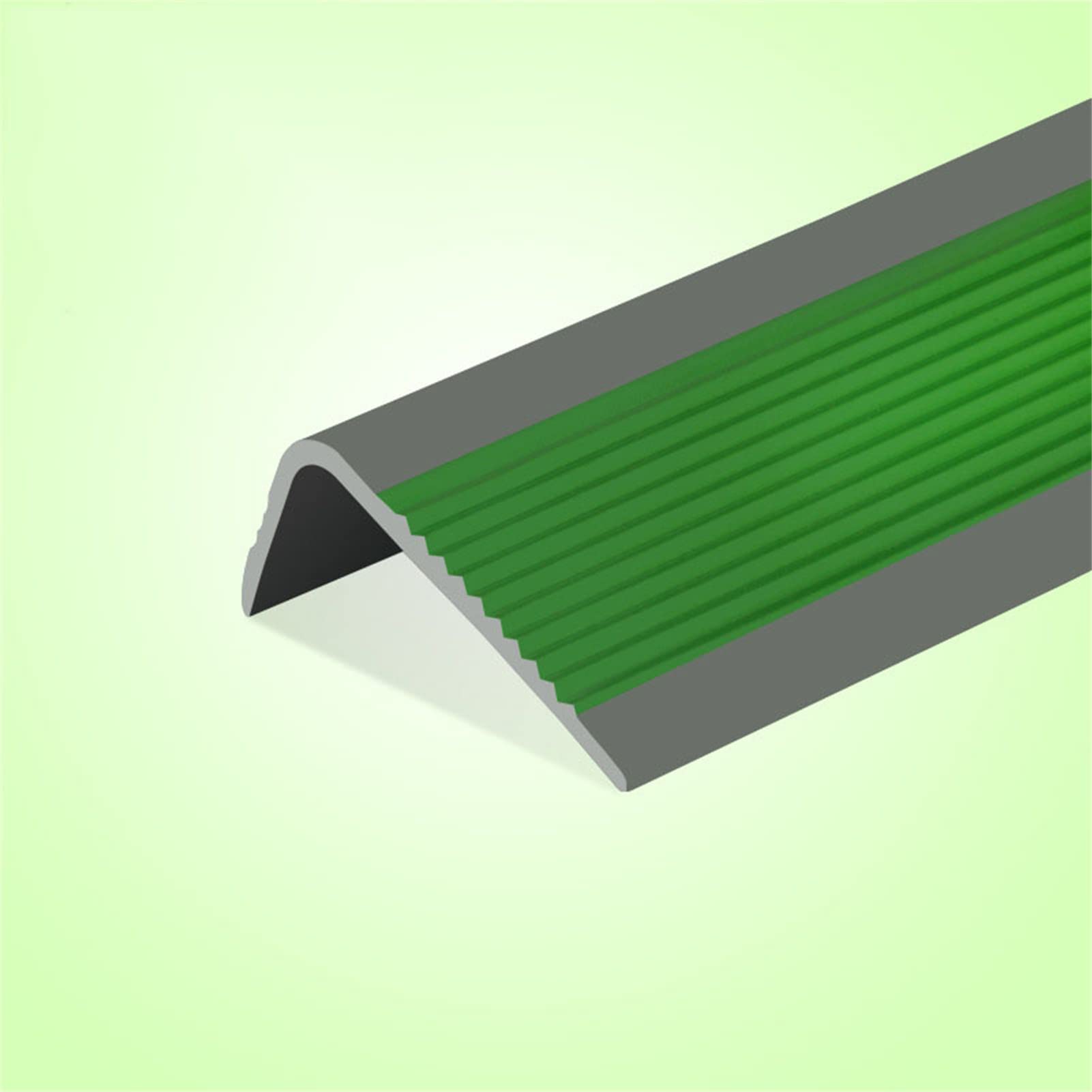 Tira Antideslizante Para Escaleras, Moldura De Borde De Nariz, Cinta Antideslizante De Mejor Agarre, Caucho De Vinilo Para Interiores Y Exteriores, Adhesivo De Alta Tracción Para Escalones(Green,L-5M)