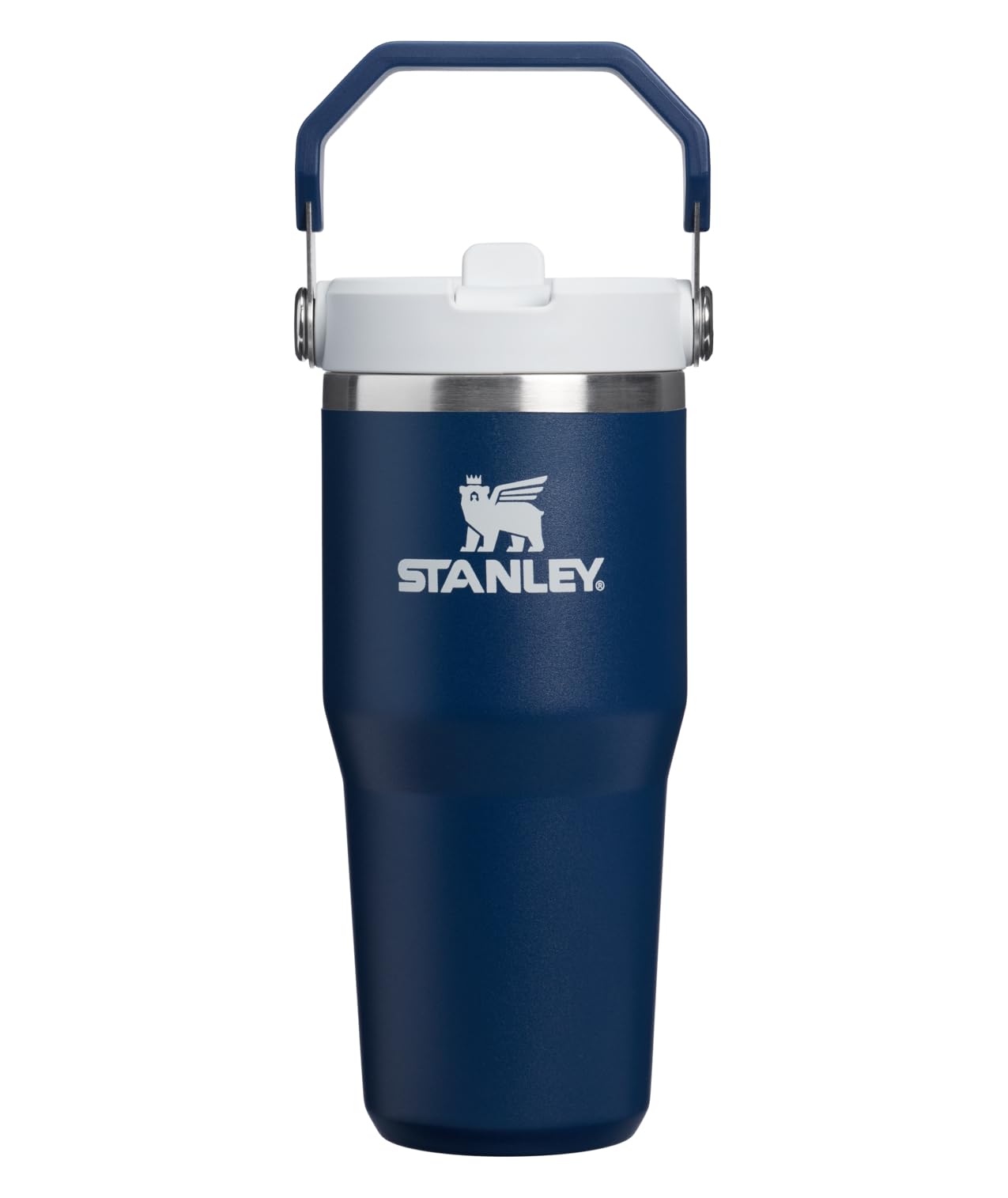 STANLEY IceFlow 2.0 Flip Straw Tumbler, 14 oz, Dark Navy | Easy Carry Handle | Twist On Lid and Flip Up Straw | Leak Resistant Water Bottle | Insulated Stainless Steel | BPA-Free