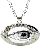 Collar con medallón de cristal anatómico con ilustración médica vintage para hombre y mujer, joyería como regalo