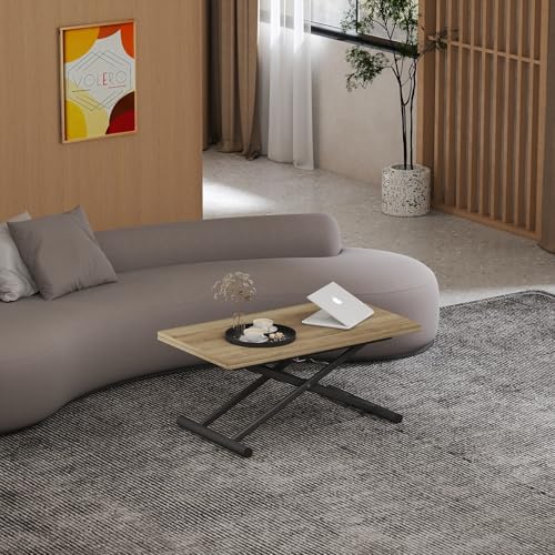 Table transformable gain de place Ulisse Medium en chêne avec hauteur réglable