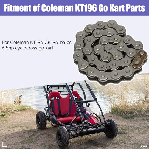 Image of 420 Chain 32 Links Replacement for Coleman KT196 CK196 Go Kart Parts Predator 196cc 6.5hp Engine Powersports 4 Wheeler Quad Go Kart Accessories Parts with 420 Chain Master Link Chain Breaker