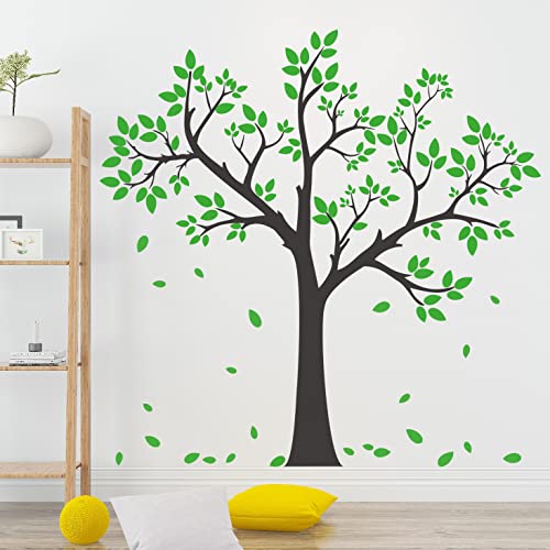 Vinilo decorativo 3D árbol verde hojas para pared miniatura 4