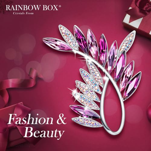 Image of Flower Brooch,Broches Jewelry with Austria Crystal Women's Brooches & Pins (rose red)