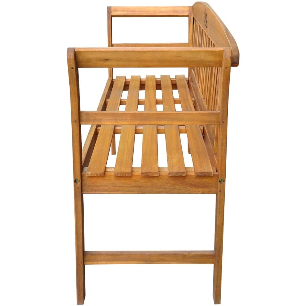 vidaXL Acacia Banco Jardín Madera Marrón Asiento Respaldo Patio Mueble Terraza