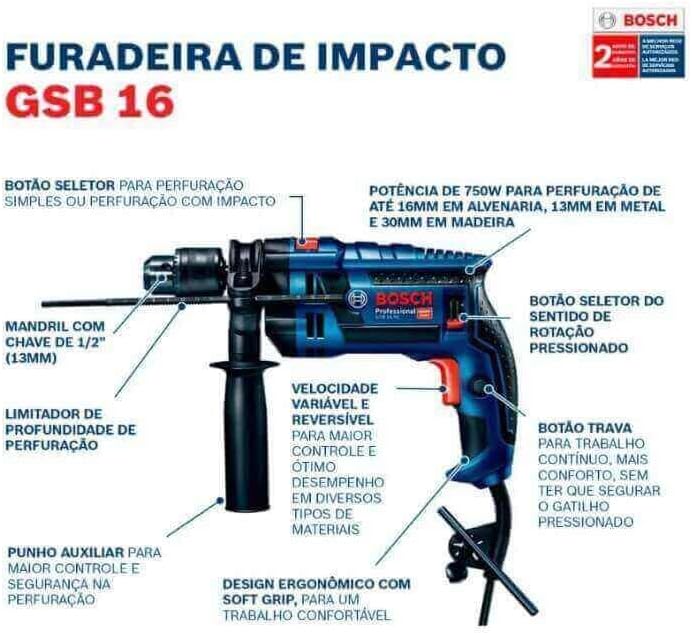 Bosch Furadeira De Impacto Gsb 13 Re-M - 750W 220V, Em Review Sincero 2 51Bmd0Pv64L. Ac Sl1000