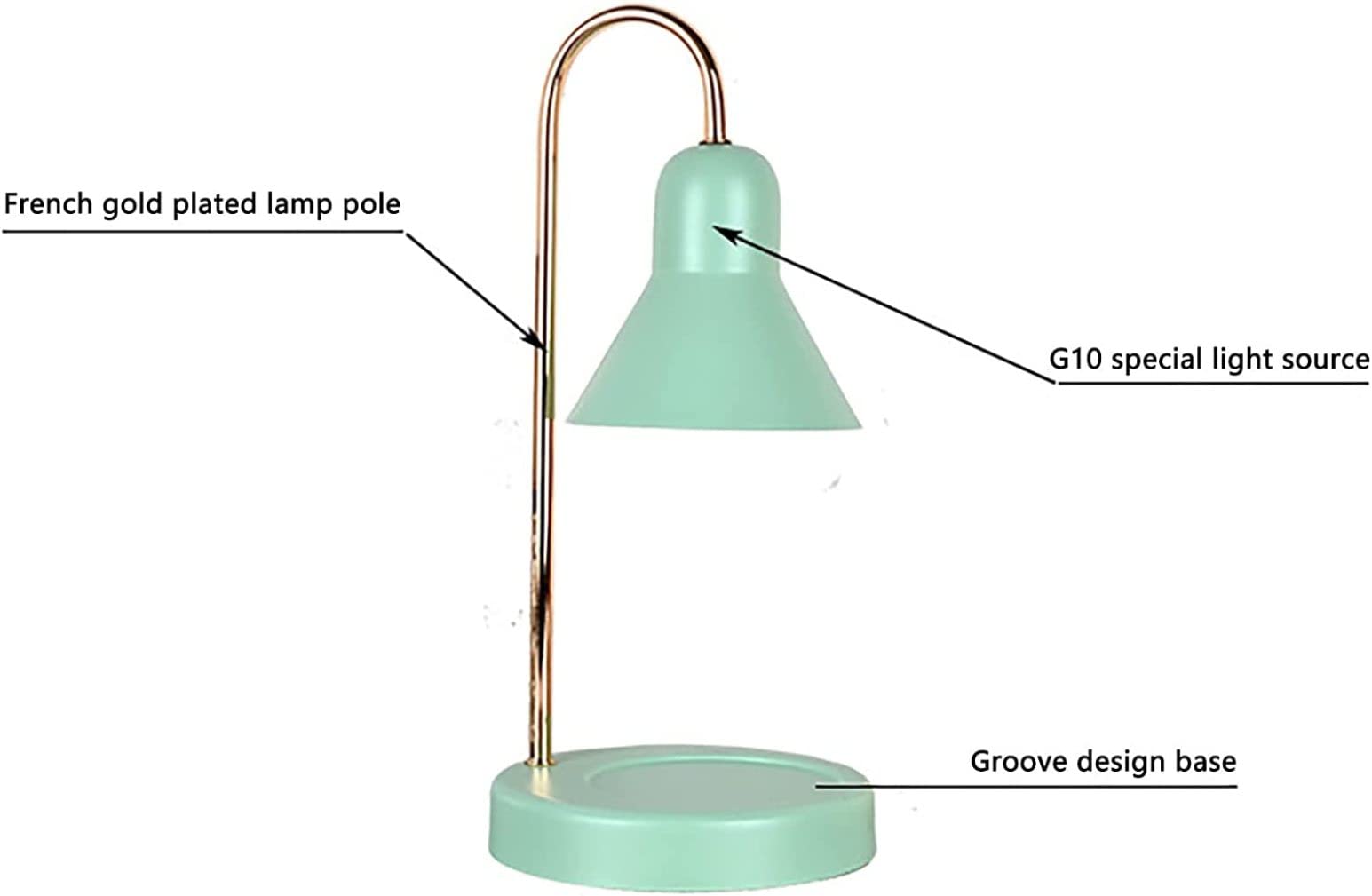 Riscaldatore di candele Scaldacandele per candele profumate Scioglitore di cera Lampada riscaldante con potenza luminosa Corpo in metallo satinato regolabile A per la decorazione domestica Comodino