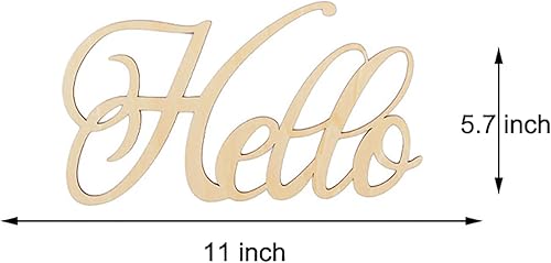 Miniatura 6 de 5 letreros de madera sin terminar con texto en inglés Hello Welcome Thankful Home Love de madera para corona, manualidades, colgador de puerta,