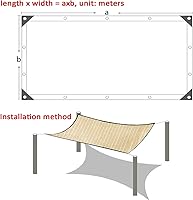 Vista 8 de Toldo rectangular beige para toldo de tela para patio al aire libre, refugio de tela, protección UV, 3.3 x 32.8/9.8 x 9.8/26 x 42.6 pies, malla