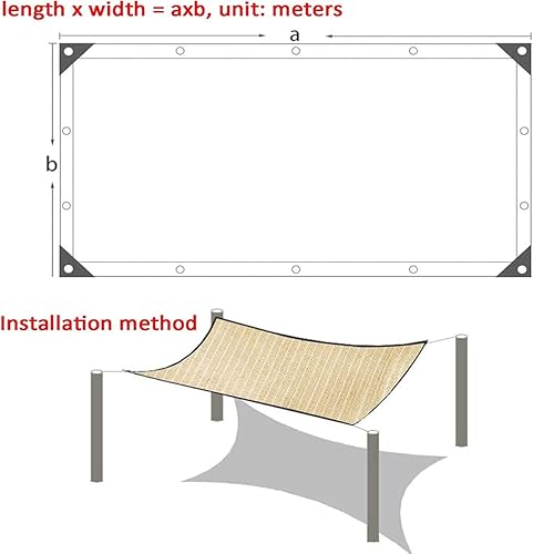 Miniatura 8 de Toldo rectangular beige para toldo de tela para patio al aire libre, refugio de tela, protección UV, 3.3 x 32.89.8 x 9.826 x 42.6 pies, malla