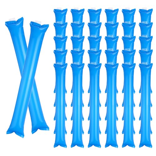 uxcell 40Pcs Thunder Sticks, Thicken Cheering Team Spirit Stick Clapper, Cheerleading Plastic Inflatable Noise Makers for Sporting Events, Dance Party Favors, Concerts, Blue