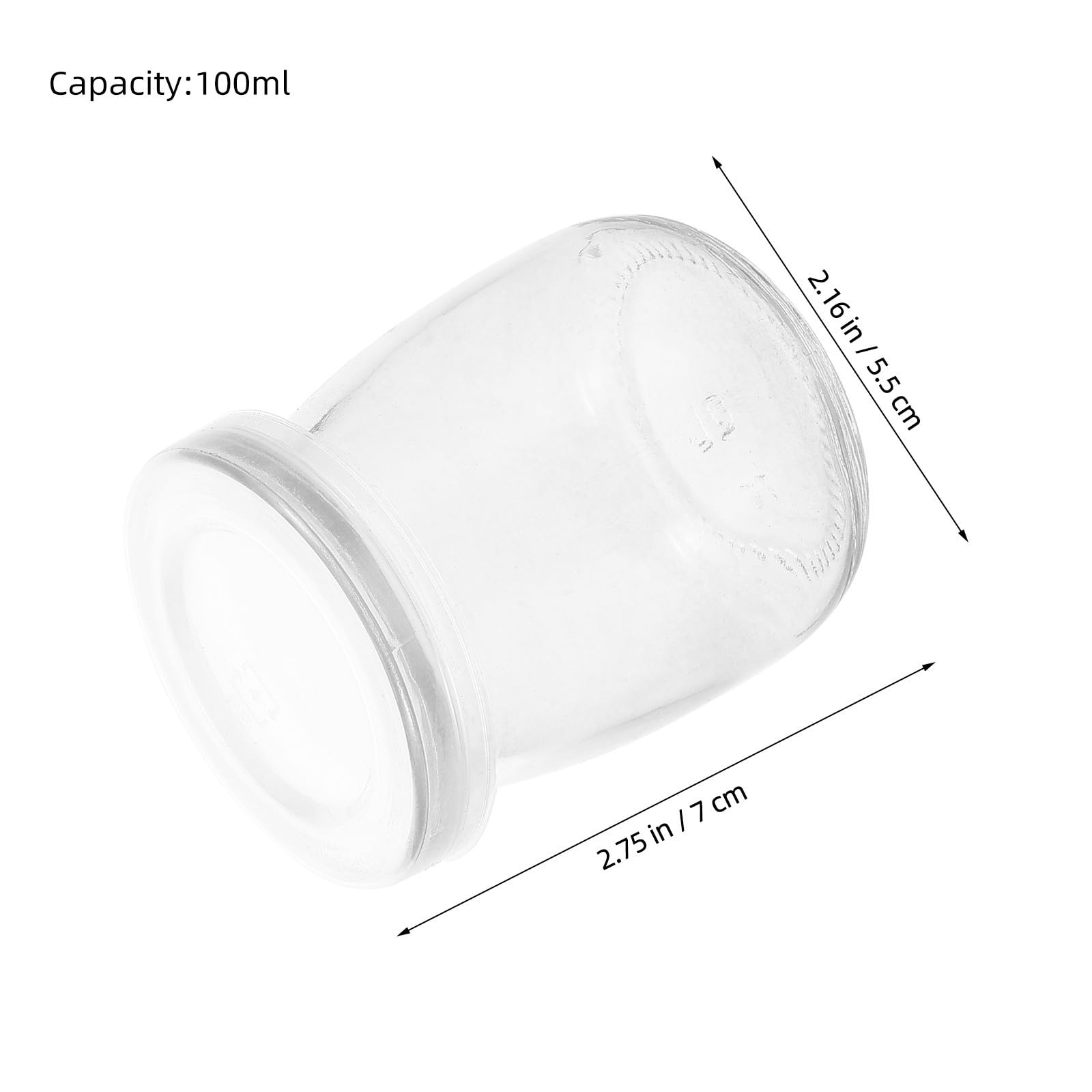VOSAREA 12 Pots à Yaourt en Verre avec Couvercles, 100 Ml, Lot de 12, Design Polyvalent et Facile à Nettoyer, pour Usage Quotidien Cuisine