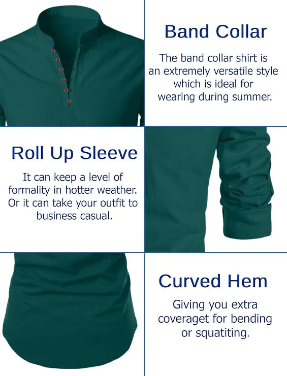 Image of FINIVO FASHION Men's Cotton Blend Regular Full Sleeve Straight Short Kurta Shirt, Casual and Formal Wear