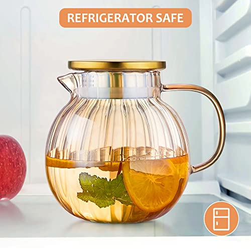 Glass Teapot Stovetop Safe,Glass Tea Kettle 44Oz/1300Ml Borosilicate Glass Teapot With Infuser And Lid For Loose Leaf And Blooming Tea #TOP6