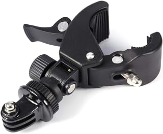 Topiky Bicycle Camera Handlebar Clamp, 360° Rotatable Bike Motorcycle Handlebar Clip On Clamp Mount For GoPro Camera