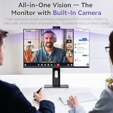 Pisichen Touchscreen Monitor 4K Gaming 27 Inch UHD 3840x2160 IPS Computer Monitor with Webcam, 60Hz, Ultra-Thin Bezel, HDMI, DisplayPort, 400 cd/㎡, VESA, Tilt Adjustable - Image 6