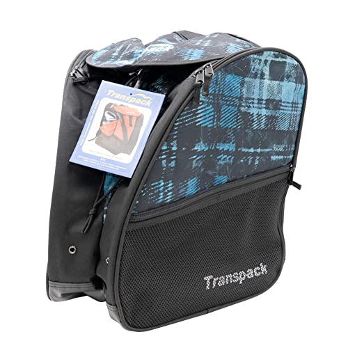 TRANSPACK Unisex XT1 Print Water-Resistant Travel Winter Sports 46L Ski/Snowboard Boot Helmet Goggles & Gear Backpack Bag, Blue Distressed Plaid - Thumbnail 2